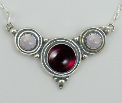 Sterling Silver Gemstone Necklace With Garnet